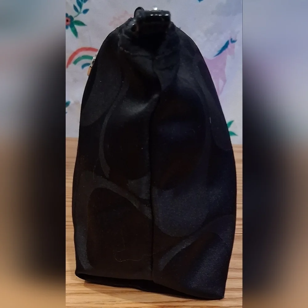 EUC Vintage Y2K Coach Black Signature Nylon Cosmetic Beauty Makeup Travel Pouch